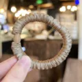 Satin scrunchie elastic hair tie for women, elegant ponytail holder hair accessory. - S / Light Coffee