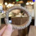 Simple satin hair scrunchie for women, elegant high elasticity hair tie ponytail holder. - S / Milk Tea
