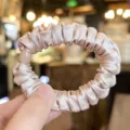 Elegant satin scrunchie for women, high elasticity hair tie, chic ponytail holder hair accessory. - L / Light Pink