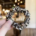 Leopard print hair scrunchie elastic hair band fashion hair accessories for women style - S / Beige Brown Leopard
