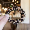 Classic leopard print hair scrunchie, soft fabric elastic hair band for women daily styling. - S / Reddish Brown Leopard
