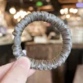 Grey satin hair scrunchie elastic hair band ponytail holder for women daily hair accessories - S / Grey Purple