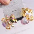 Colorful crystal bear hair tie kids cute elastic hair rope sparkling card presentation accessory - Yellow