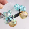 Chouchou ours cristal coloré élastique cheveux mignon dessin animé pour accessoires enfants - Bleu ciel