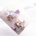 Stern Treibsand Haarklammern für Kinder, lila glitzernde Entenschnabel Clips, süße Haarspangen. - Fünfzackiger Stern Lila Schneeflocke