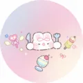 Cute bunny washi tape sticker roll decorative journaling scrapbooking supply cute pastel - Pink Blue Sweetheart