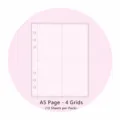 Recambios archivador A5 4 bolsillos pack de 10 hojas de repuesto para tarjetas y pegatinas - Páginas Interiores A5 de 4 Cuadrículas