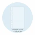 A5 3-pocket loose-leaf binder inner pages, transparent sticker collection refill pages, 10pcs. - Long 3-Grid Inner Pages