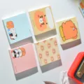 Cute cartoon memo pads sticky notes set for journaling diary school stationery 80pcs - Tofu Block Sticky Notes Split (5 each, 25 total)