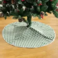 Pluche groen en wit geruite kerstboom rok vakantie vloermat feestelijke decoratie - 90cm / Groene Stijl