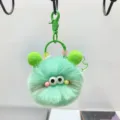 Grüner flauschiger Plüsch Schlüsselanhänger süßes Monster Taschenanhänger Plüschtier Charm - Grün