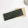 Fascia elastica a righe verde e nera, ampio cerchietto retro per sport e uso quotidiano. - Verde Militare