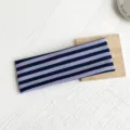 Fascia per capelli larga in maglia a righe viola e nere, elastico per sport e pulizia viso. - Viola Taro