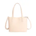 Elegante beige damestas met handvatten en schouderriem voor dagelijks gebruik stijl. - Zonder hanger / Wit