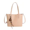 Fashionable Women Beige PU Leather Tote Bag Casual Daily Crossbody Shoulder Handbag - Khaki