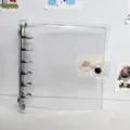 Διαφανές κάλυμμα ντοσιέ 6 κρίκων PVC, θήκη σημειωματαρίου για ανταλλακτικά. - Τετράγωνο PVC Σιδερένιο Κλιπ
