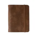 Mini carnet en cuir A8 M5 agenda de poche avec bande élastique et texture crocodile élégante - Café Crocodile