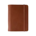 Mini carnet de notes en cuir marron avec elastique, agenda de poche compact organiseur relie. - Carreaux / Marron