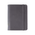 Mini carnet à anneaux en cuir format A8 planificateur M5 avec bande élastique gris - Carreaux / Gris