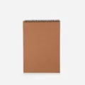 Retro A5 spiral notebook with brown kraft paper cover and blank inner pages for daily drawing. - A6