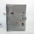 Transparente PVC Ringbuch Hülle A5 A6 Notizbuch Abdeckung Dunkelgrau Design Stil Neu - B5 Schwarz Transparent PVC Eisenclip
