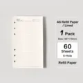A6 Format 6-Loch Kalender Einlagen kariert liniert Notizbuch Ersatzpapier 60 Blatt Nachfuellung - A6 6-Loch Liniert Nachfüllung