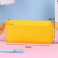 Astuccio giallo in tela di grande capacità con cerniera e pratica maniglia laterale - Nuovo Stile Senza Etichetta / Giallo