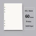 A5 6-Loch blanko lose Blätter Papier Nachfüllung 60 Blatt Notizbuch Einlage 145x210mm - A5 6-Loch Blanko Nachfüllung