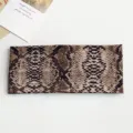 Wide elastic rhinestone headband with chic animal print design for daily fashionable wear styles - Light Coffee Snake Print