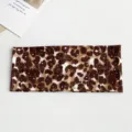 Leopard print wide elastic headband with sparkling rhinestones, fashionable girls hair accessory. - Light Leopard