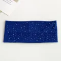 Blue wide elastic rhinestone headband sparkling starlit crystal hair band for women - Sapphire Blue