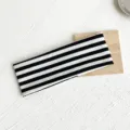 Classic black and white striped wide headband, elastic knitted hair band for sports and daily wear. - Black And White Contrast