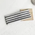 Retro striped wide headband, elastic cotton sweatband for sports, yoga, and face washing. - Gray And White Contrast
