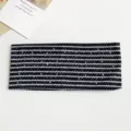 Black and white zigzag rhinestone headband, elastic hair band with shiny rhinestones. - Black Waves