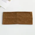 Brown rhinestone elastic headband wide hair accessory sparkling crystal starlight band - Caramel color