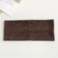 Brown wide elastic headband with starry rhinestones, sparkling crystal hair accessory for women. - Brown