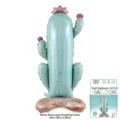 Giant standing cactus foil balloon for summer party beach decoration and indoor events. - Card Packed Oversized Standing Cactus