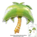 Palm tree foil balloon for summer beach party decorations, cute aluminum tropical tree balloon. - Card Packed Medium Palm Tree