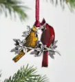 Prachtig metalen kardinaal vogel kerstboom hangend ornament voor feestelijke decoratie. - Mandarijneenden