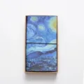 Van Gogh Starry Night leather notebook journal with elastic band and gift box. - Starry Sky