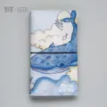 Portable elastic band notebook with watercolor blue whale cover design for daily planning and writing. - Ocean Whale