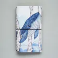 Portable watercolor whale design journal notebook with elastic band for daily planning. - Bathed in Art