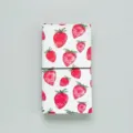 Portable journal notebook with elastic band and cute watercolor strawberry pattern for daily planning. - Strawberry