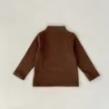 brown kids long sleeve t-shirt detail view basic cotton top for children kids winter apparel - Tops / 73cm / Brown