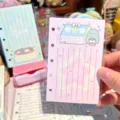 Cute pastel A7 loose leaf planner refill pink memo notepad cute stationery journaling insert page - Pink House