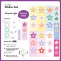 Colorful star sticker roll decorative stationery for journal DIY, cute aesthetic planner tape. - Solid Star Circle (Decant 108cm)
