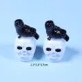 Halloween Resin Skull Crow Ornaments Micro Landscape Spooky Desktop Home Decor Crafts - Halloween Mini Ornament - Crow Skull / 2.3x2.3x3.7cm