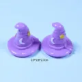 Halloween Resin Witch Hat Miniature Ornament Purple Moon Star Craft DIY Decor 2.9cm - Halloween Mini Ornament - Purple Magic Hat