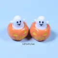Halloween miniature resin pumpkin ghost ornament variant, cute desktop decoration figurine. - Halloween Mini Ornament - Pumpkin Ghost