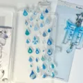 Adesivi resina epossidica 3D simpatiche gocce d'acqua blu scrapbooking cancelleria fai da te - Goccia di Pioggia